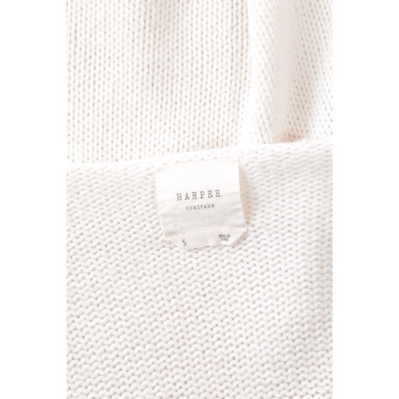 Sz S Harper Heritage White Tiered Tassle V Neck Knit Boho Sweater GUC - Picture 4 of 4